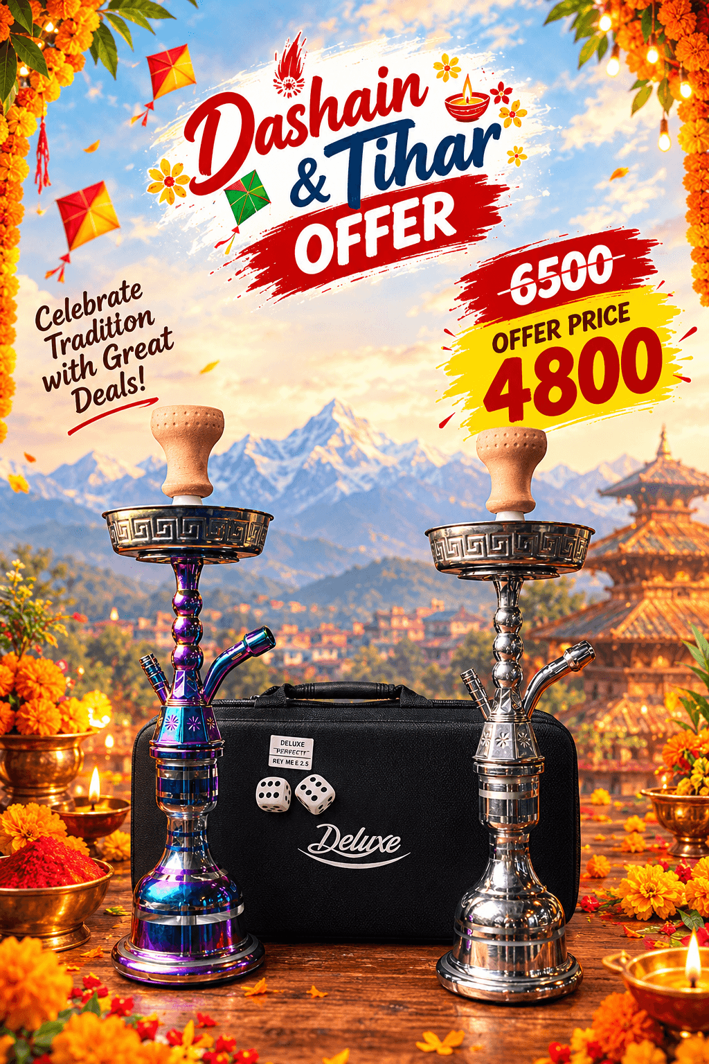 AL-KHAAS "KHALIL ZAHRA" PREMIUM EGYPTIAN HOOKAH WITH PADDED BAG